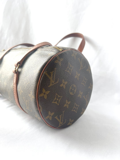 LV Monogram Papillon 30 圓筒形手提袋贈送肩帶則斜背包 中古