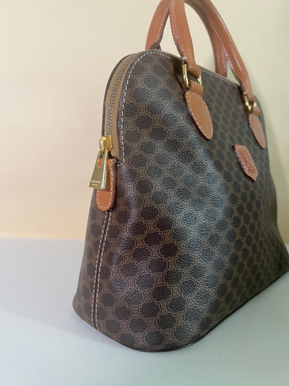 Celine絕版中古凱旋門啡色皮革貝殼包手提斜背包 原裝肩帶 日本Vintage