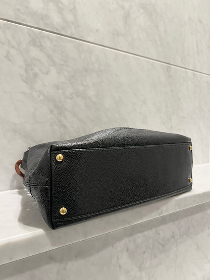 Chanel hobo木連接黑色手袋肩側背包 有卡貼 絕版稀有中古美品