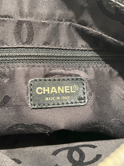 Chanel hobo木連接黑色手袋肩側背包 有卡貼 絕版稀有中古美品