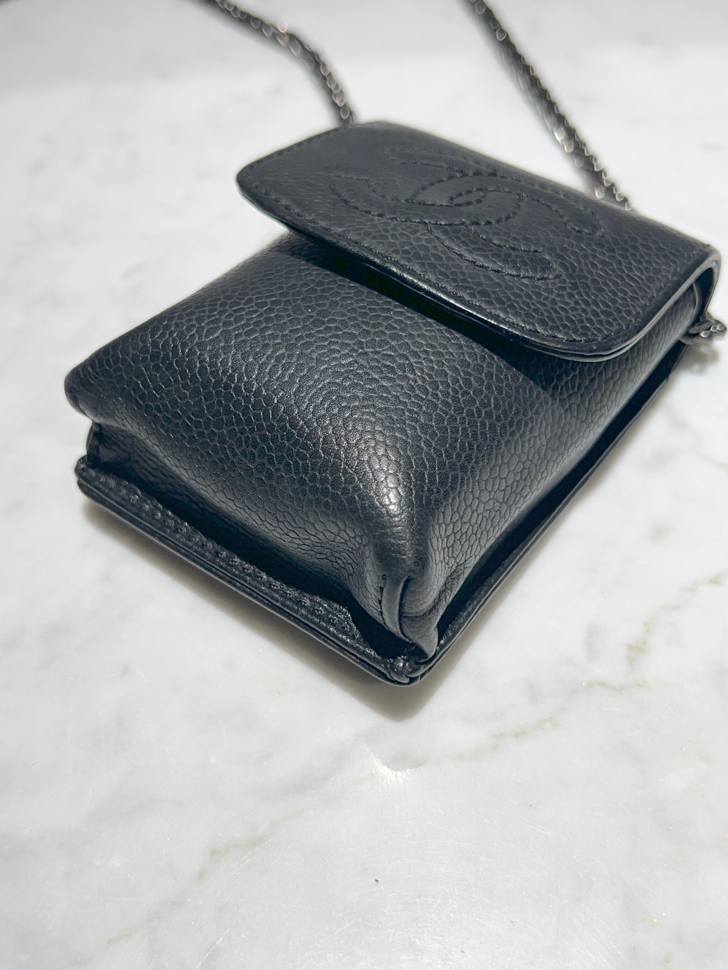 1997-1999 CHANEL魚子醬手提袋斜肩側肩包 送肩帶 日本中古二手Vintage