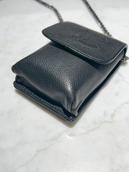 1997-1999 CHANEL魚子醬手提袋斜肩側肩包 送肩帶 日本中古二手Vintage