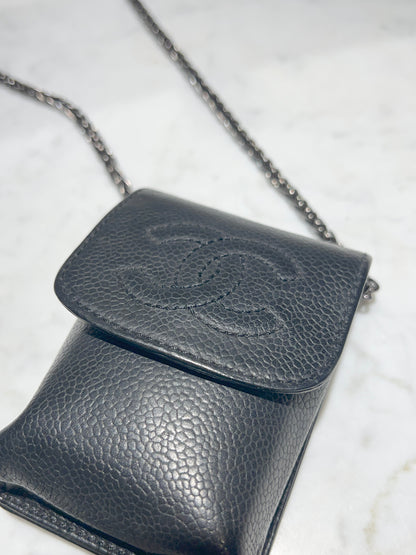1997-1999 CHANEL魚子醬手提袋斜肩側肩包 送肩帶 日本中古二手Vintage