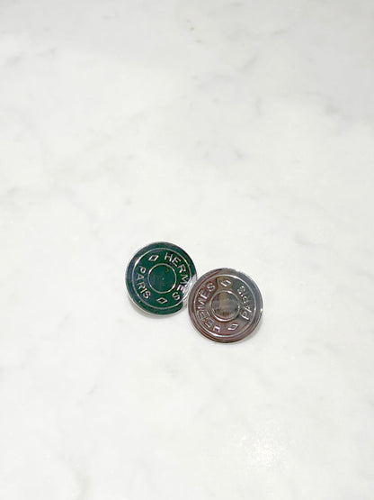 Hermes中古夾式銀字耳環 日本中古二手vintage