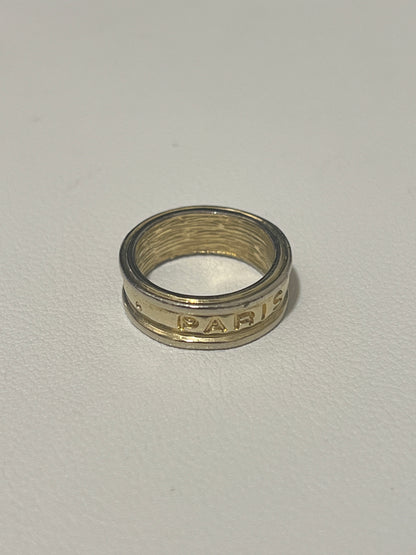 Givenchy Paris 中古金色壓字戒指 日本中古二手Vintage 絨面首飾盒
