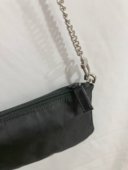 Prada黑色降落傘尼龍小手袋側肩斜揹袋 有保證卡 日本vintage