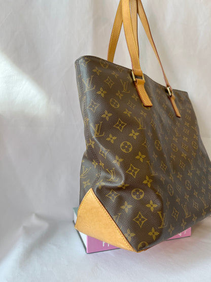 LV Cabas Mezzo啡色老花大容量手提肩背則肩包