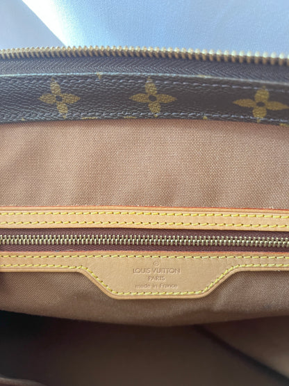 LV Cabas Mezzo啡色老花大容量手提肩背則肩包