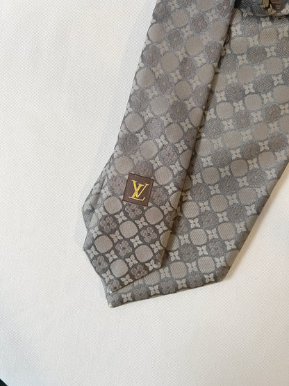 LV灰色老花領呔領帶