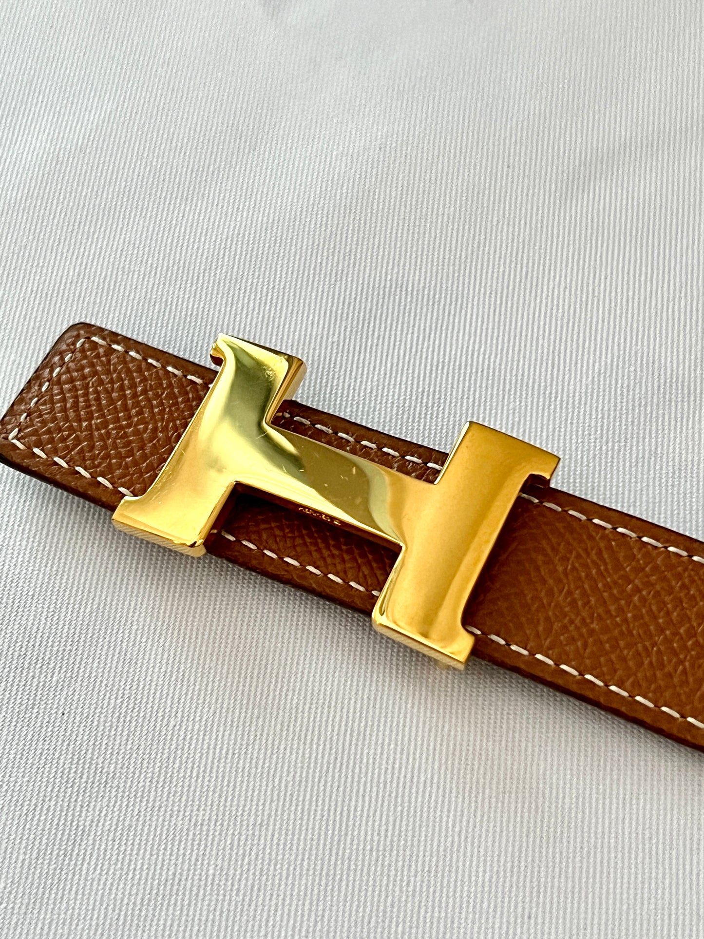 Hermes H reversible belt 24mm金扣黑色啡色雙面皮腰帶