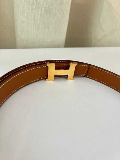 Hermes H reversible belt 24mm金扣黑色啡色雙面皮腰帶