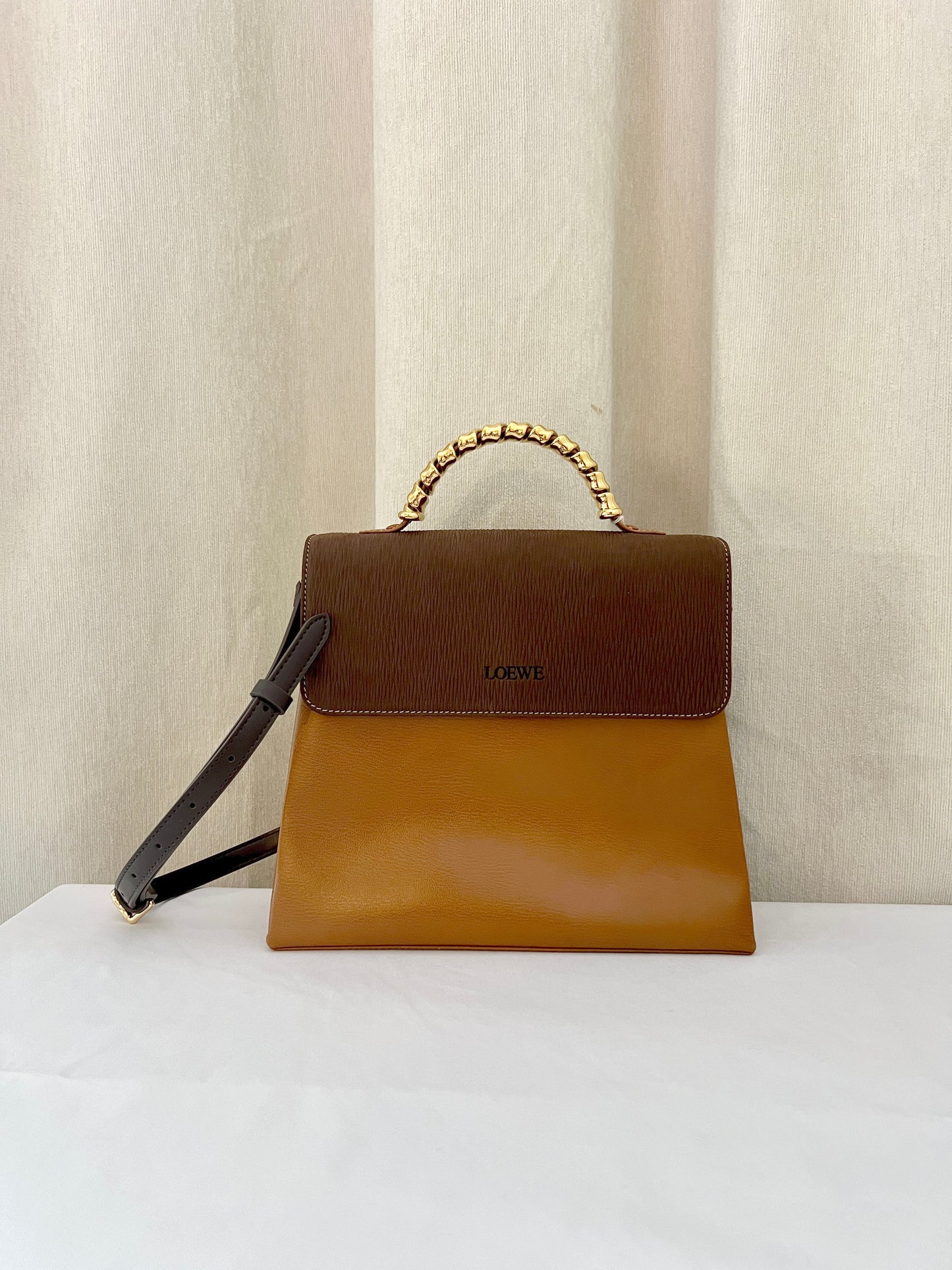 Loewe蛇骨手柄手袋肩背側背斜孭包送肩帶 原裝塵袋 稀有中古美品