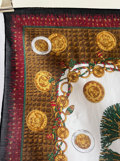 Celine scarf金幣綿質圍巾方巾絲巾 全新連貼紙 日本中古Vintage
