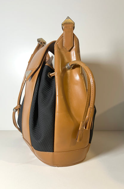 YSL啡色皮革中古特色水桶包 可調節肩帶 日本中古Vintage