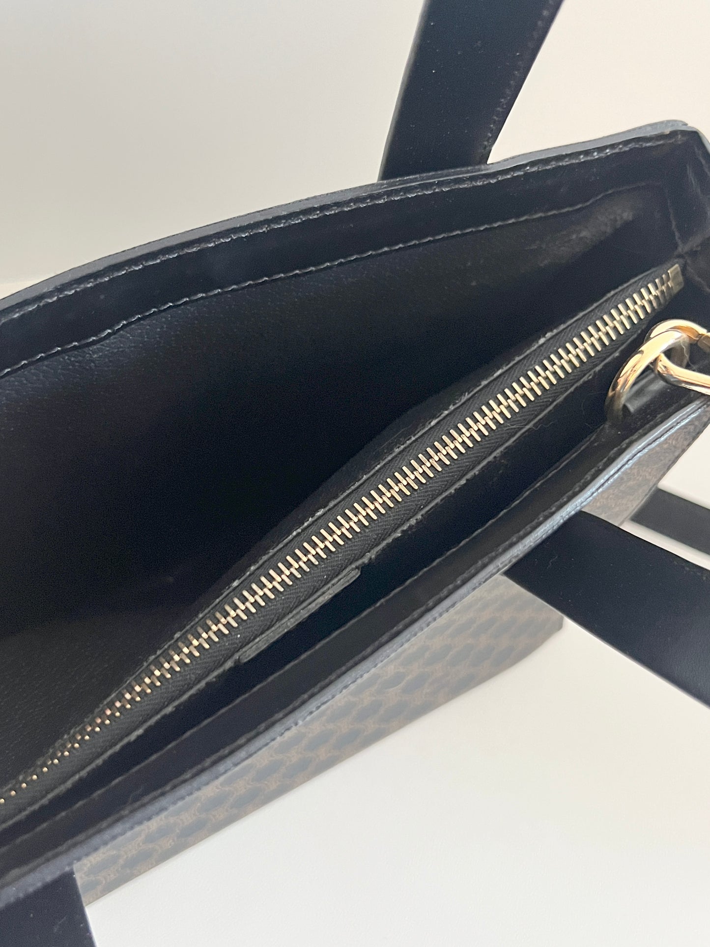 Celine中古黑色凱旋門手提袋肩背側肩包 原裝肩帶 日本Vintage