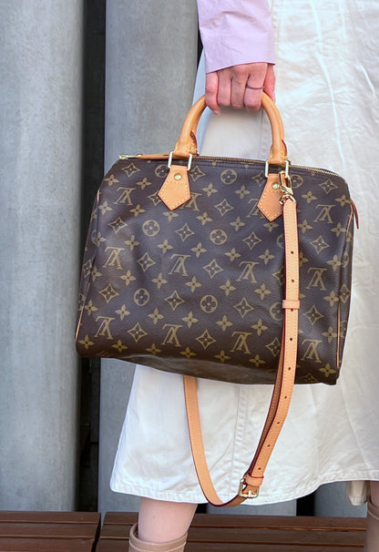 LOUIS VUITTON Speedy 30 handbag 手袋 側背袋 送真皮可調節肩帶