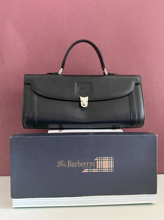 中古Burberry's皮革黑色手提包 日本中古二手vintage