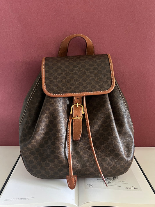 Celine Macadam backpack 賽琳凱旋門中古啡色背包