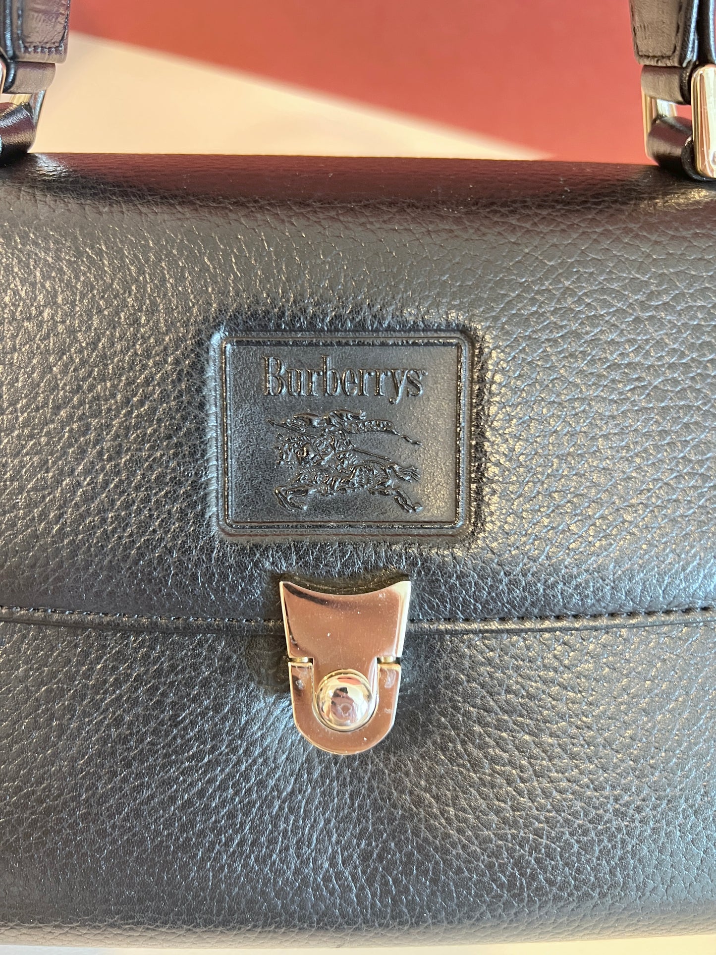 中古Burberry's皮革黑色手提包 日本中古二手vintage