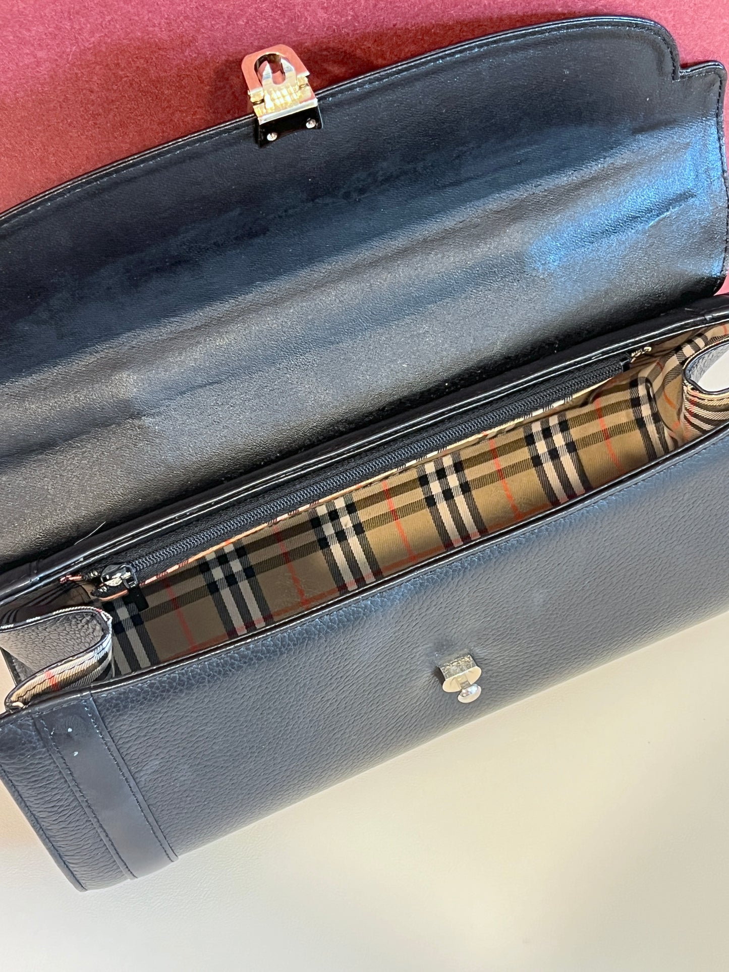 中古Burberry's皮革黑色手提包 日本中古二手vintage