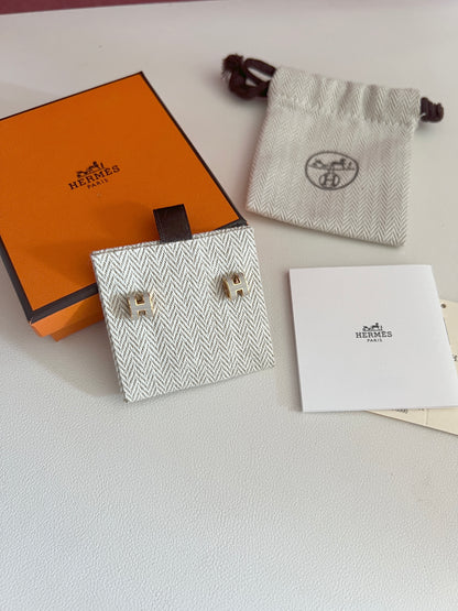 Hermes Mini Pop H earrings marron glacé 經典耳環 （品牌官方網站也是正在發售的）