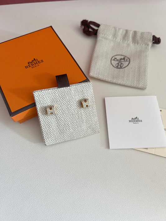 Hermes Mini Pop H earrings marron glacé 經典耳環 （品牌官方網站也是正在發售的）