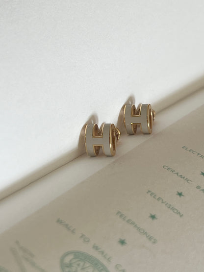 Hermes Mini Pop H earrings marron glacé 經典耳環 （品牌官方網站也是正在發售的）