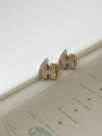 Hermes Mini Pop H earrings marron glacé 經典耳環 （品牌官方網站也是正在發售的）
