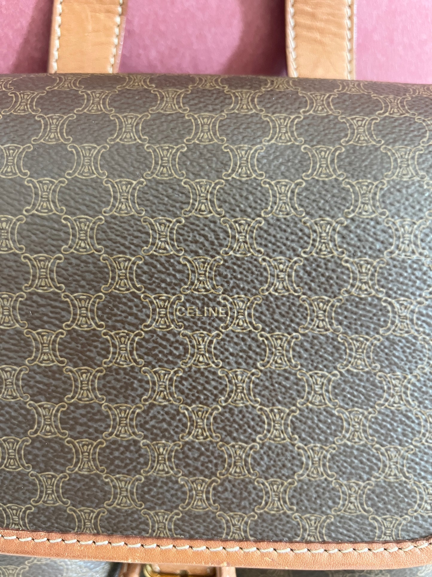 Celine Macadam backpack 賽琳凱旋門中古啡色背包