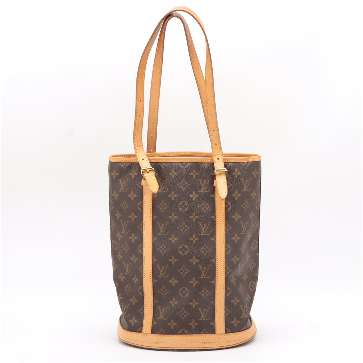 LV LOUIS VUITTON Monogram Bucket GM啡色老花肩背袋側斜背包手提袋 附有小老花袋配送肩帶 可當作小包包用 日本中古二手vintage