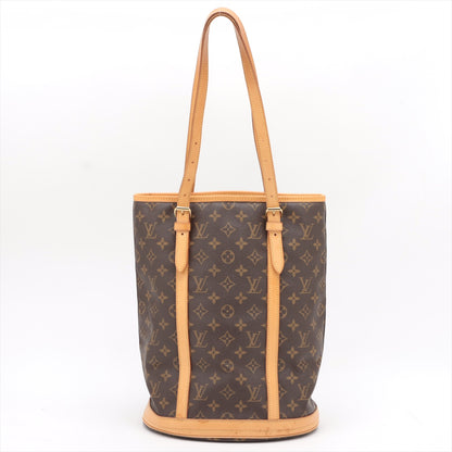 LV LOUIS VUITTON Monogram Bucket GM啡色老花肩背袋側斜背包手提袋 附有小老花袋配送肩帶 可當作小包包用 日本中古二手vintage