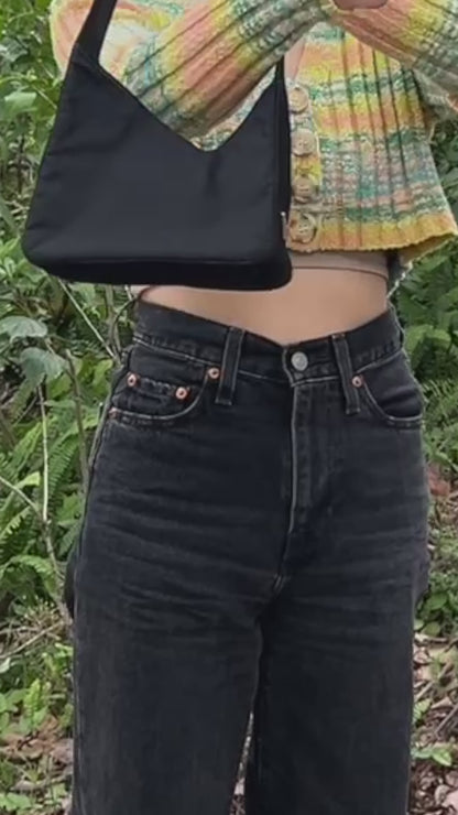 Prada Nylon Shoulder Bag稀有獨特袋口手提腋下包 保證卡 中古