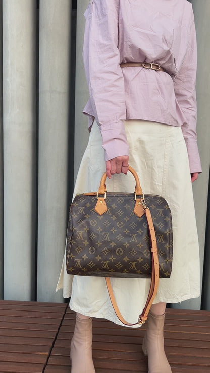 LOUIS VUITTON Speedy 30 handbag 手袋 側背袋 送真皮可調節肩帶